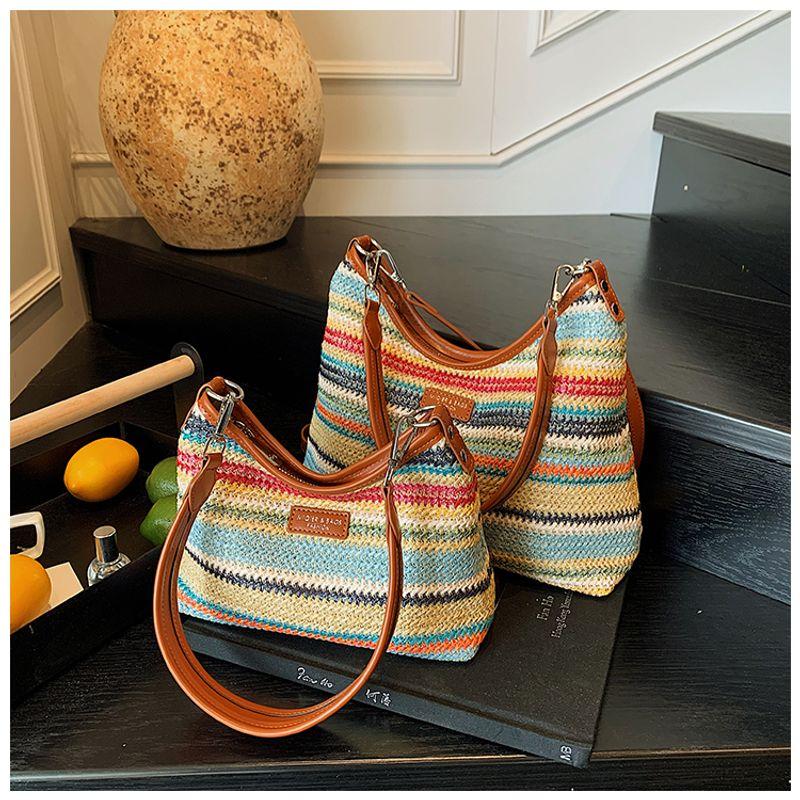 

[Summer Club] Bag Dopamine Woven Bag Advanced Design Underarm Bag Shoulder Bag Messenger Bag Women Small size Color-No pendant