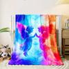 Angel Couple Cosmic Galaxy Design Fleece Blanket Dreamy Love Art Soft Plush Throw Cover for Bedroom Living Room Home Decor