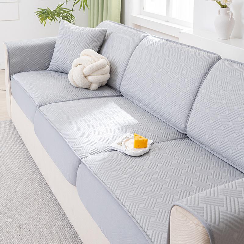 Frische Eis-Seide Sofa Kratzfest Sommer Sitzkissen für Sommer Leder Sofa Überwurf All-Inclusive Universalbezug
