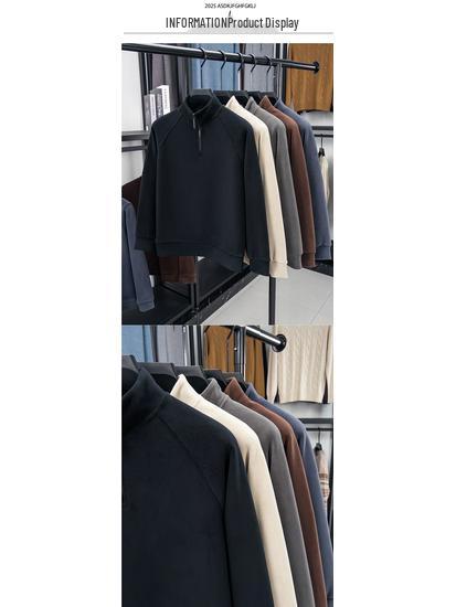 Herren Herbst/Winter Stehkragen Halbreißverschluss Fleece Sweatshirt