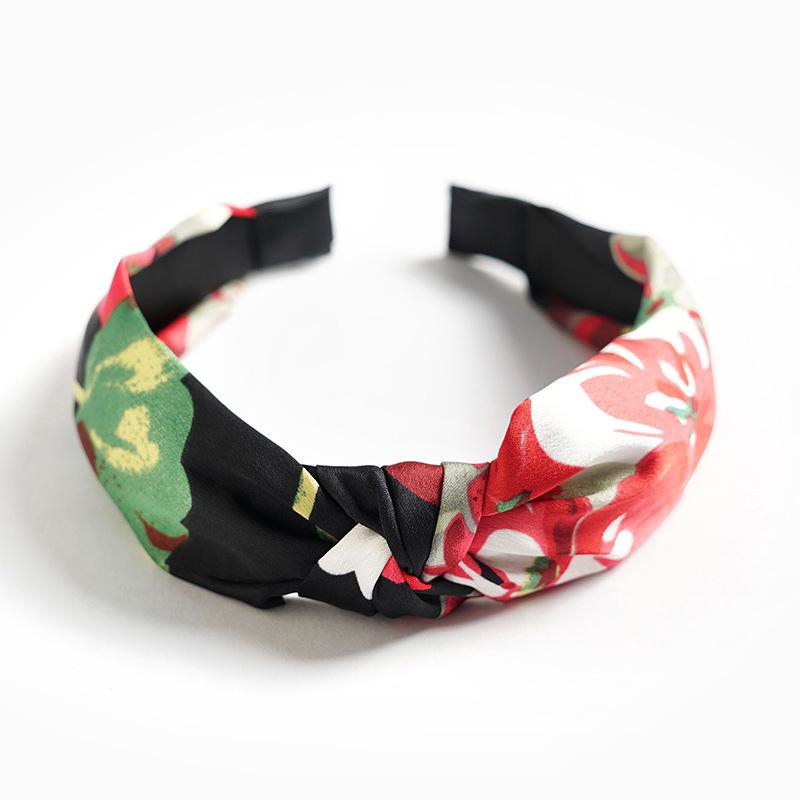 Chic Floral Printed Headband for Women Polka Dot Hairband Fashion Hair Accessory for Girls Daily Use