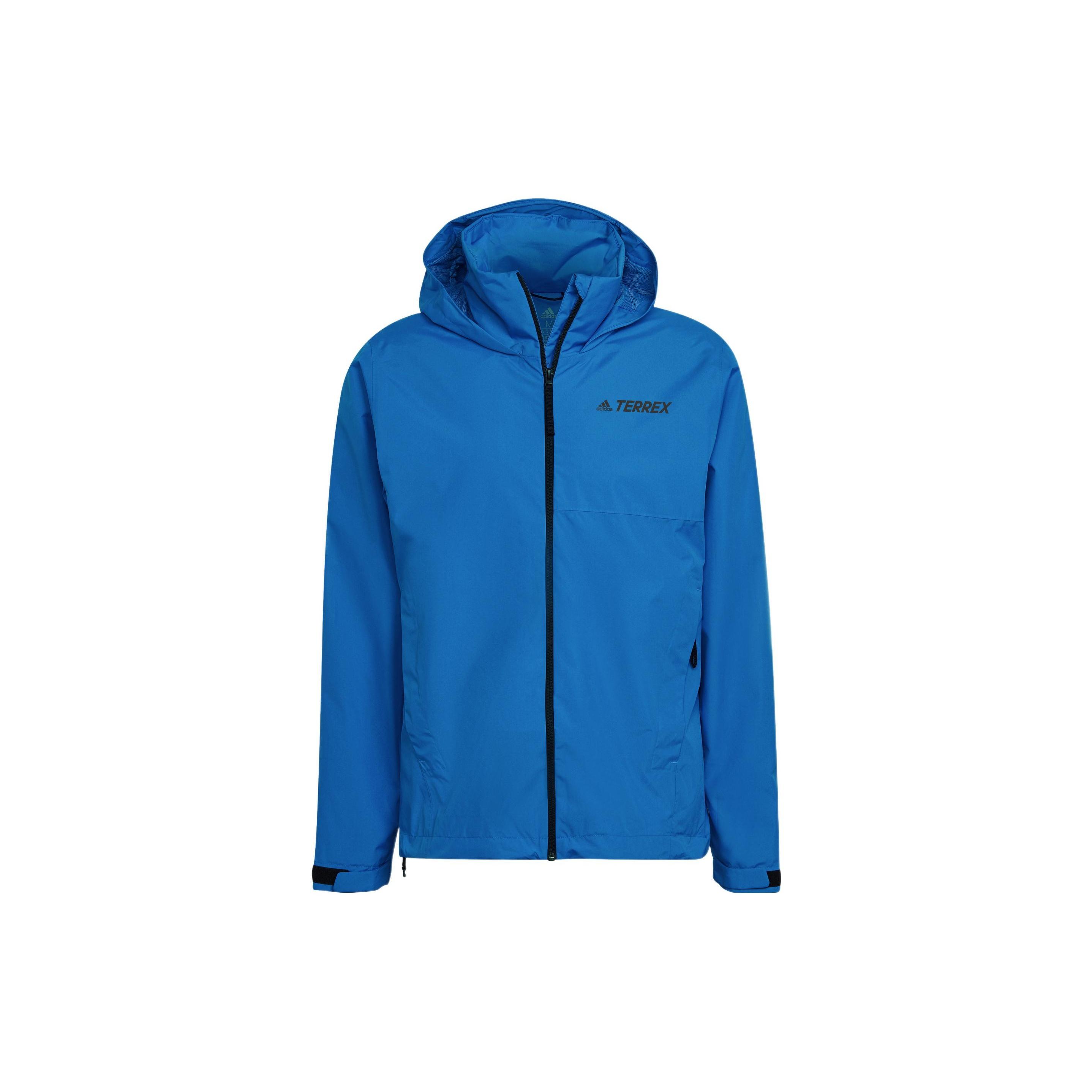 adidas Solid Color Logo Alphabet Printing Hooded Jacket Blue Men s HA2305 M