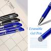 8Pcs Erasable Pens 0.5mm, Fine Ballpoint Blue&Black Ink Pens, Smooth Writing Gel Pen for Drawing Writing