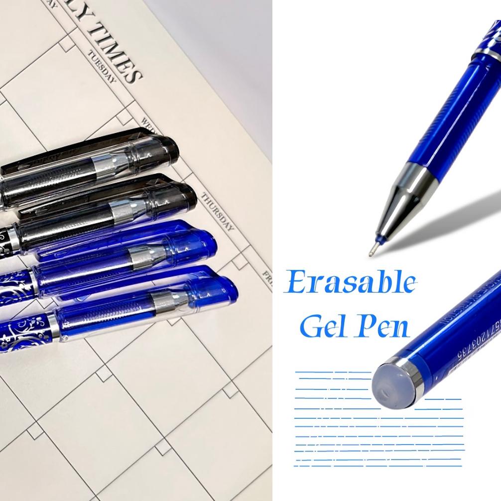 8Pcs Erasable Pens 0.5mm, Fine Ballpoint Blue&Black Ink Pens, Smooth Writing Gel Pen for Drawing Writing