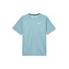 Printed Logo Striped Crew Neck Straight Cut Quick-Dry Short Sleeve T-Shirt Men Tops Blue AJ7566-494
