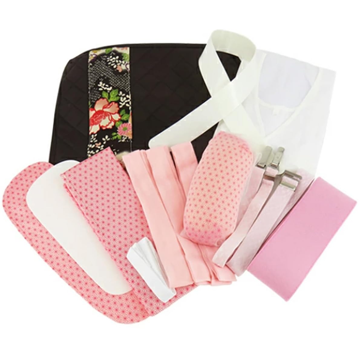 [ANS] 14-Piece Kimono Accessories Set: Includes 3 waist ties, front board, back board, obi pillow, collar stiffener, date-jime (kimono sash),