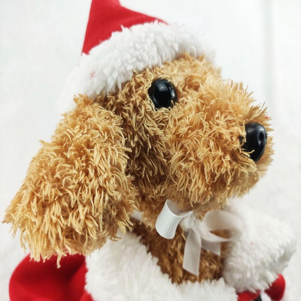 Warm Christmas Skin-friendly Santa Dog Hoodies Dog Suit with Cap Pet Costume XS