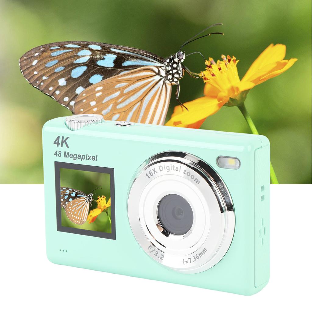 4K Digital Camera 48MP HD Dual Screen 16x Digital Zoom Auto  Selfie Camera for Photography Students Teens
