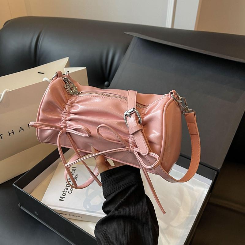 Spring Fashion Versatile Women s High-end Underarm Bag 2024 New Pleated Pillow Bag Urban Minimalist Style розовый