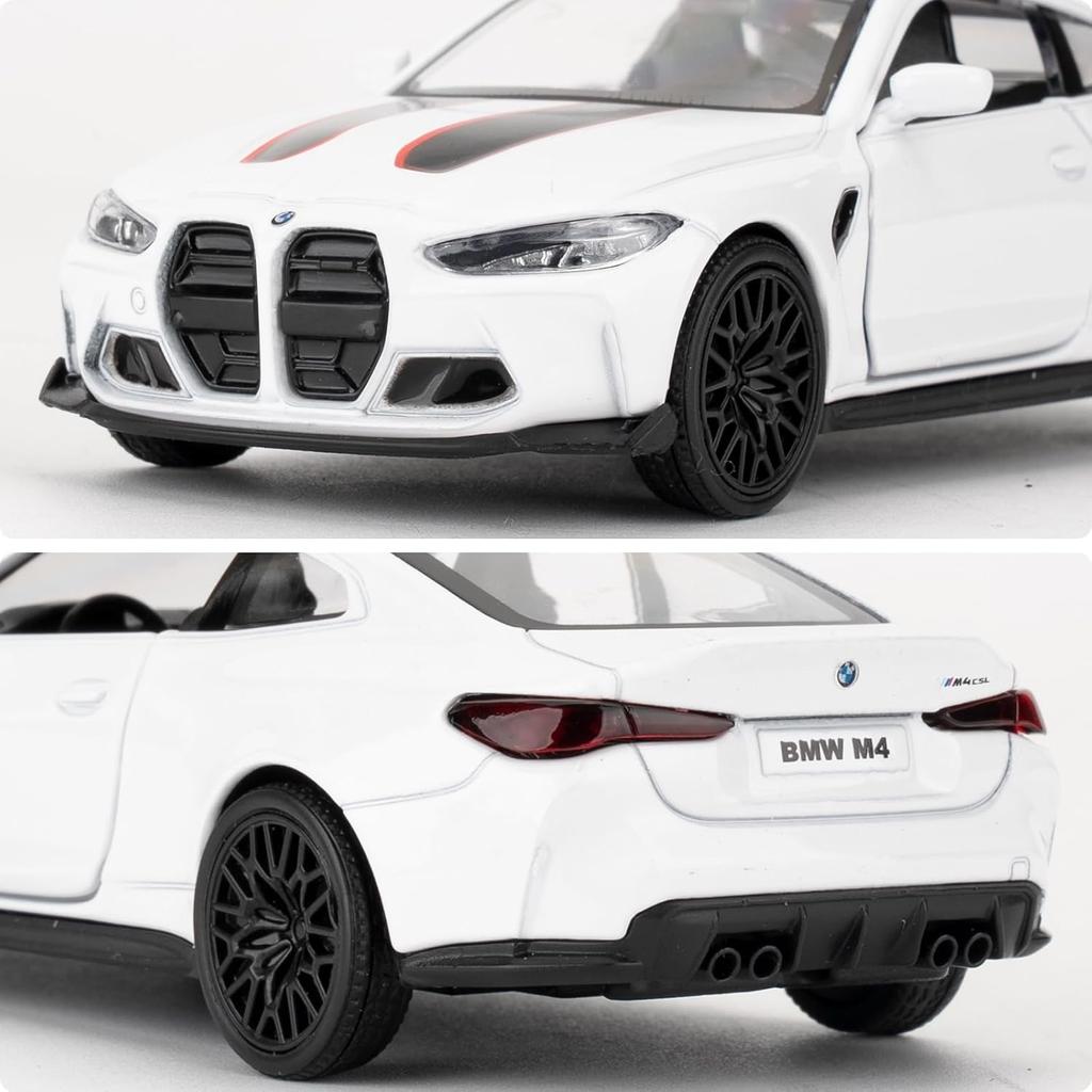 1/36 BMW M4 CSL Model Alloy Toy Car with Pullback Function, Suitable for Collecting and Decorating Model Toys, Car Gifts for Boys and Girls (Grey)