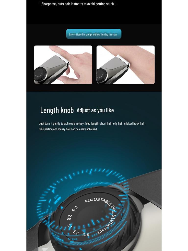 Fast-Charging Electric Hair Clipper with LCD Display and Ceramic Blade for Home Use