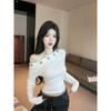 Sexy Rivet Off Shoulder Long Sleeve Fitted T Shirt For Women