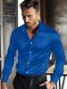 European Fit Men's Shiny Mercerized Cotton Long Sleeve Business Shirt
