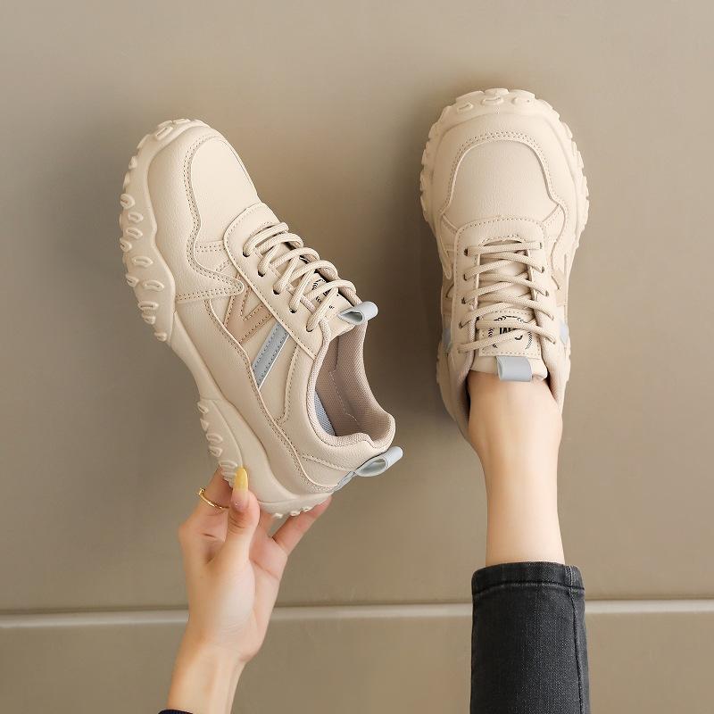 

инс корейская версия осенние новые кроссовки для папы девушка 2025 студенческие спортивные удобные на толстой подошве увеличивающие рост повседневные спортивные туфли 40 хаки