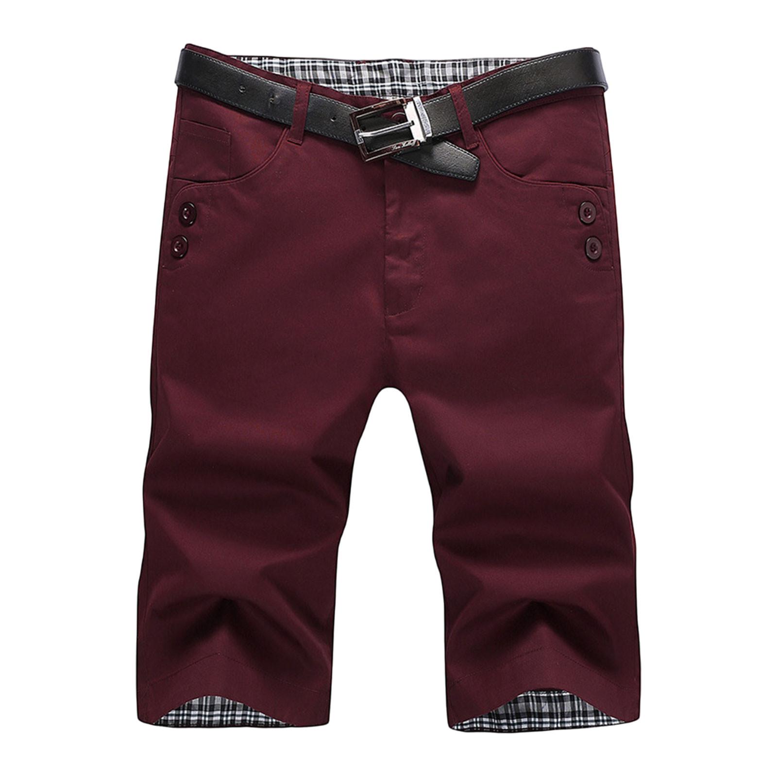 

Мужские повседневные цветные пляжные брюки прямого покроя с 5-точечным кроем XL винный