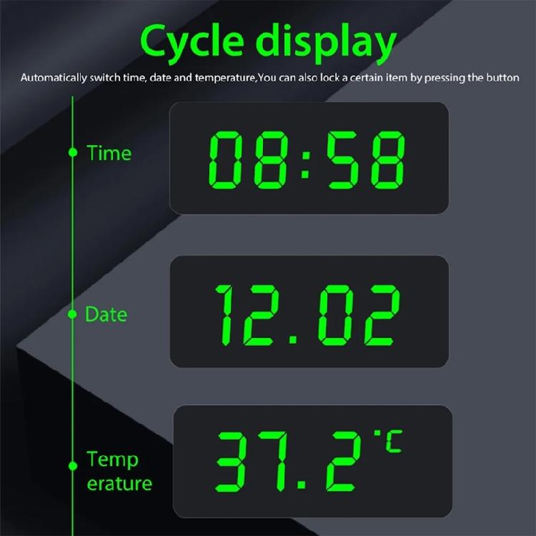 Vehicle Time & Temperature Display Noctilucence Solar Powered Dashboard Clock