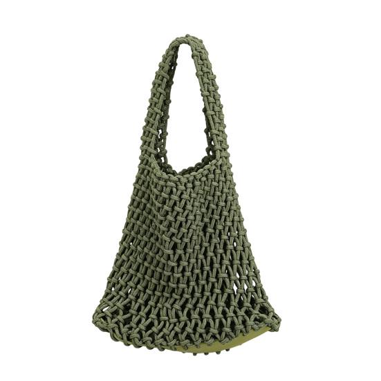 Hand Braided Tote Bag, Large Capacity Boho Handbag, Women Summer Beach Tote, Rope Braided Purse for Street Work Parties Beach Vacation