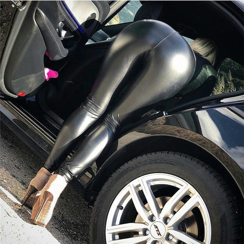 Women's High Waist PU Leather Pants - Autumn/Winter Slim Fit Plus Size Leggings