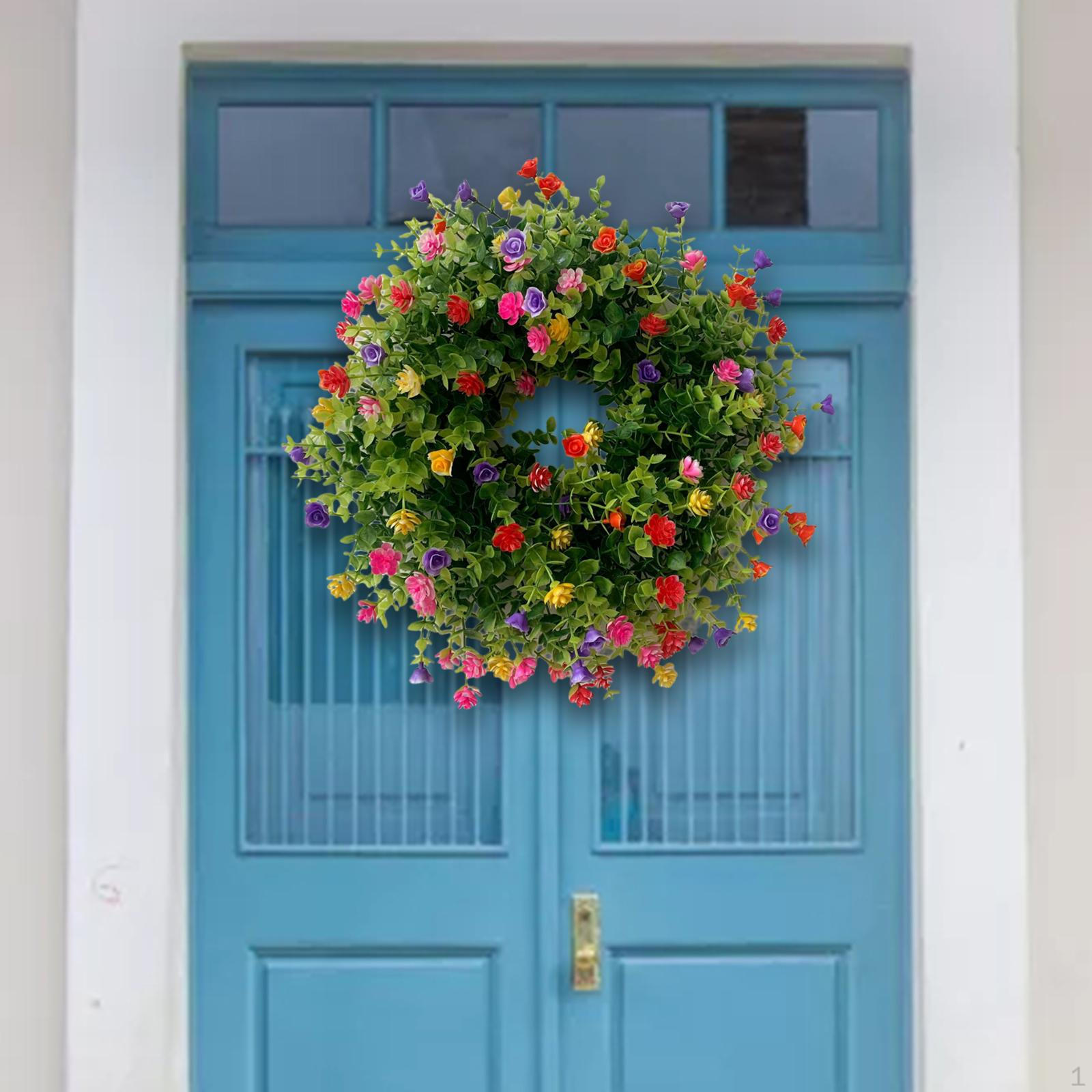 Artificial Flower Wreath Floral Colorful Gypsophila Spring for Party decor 30cm