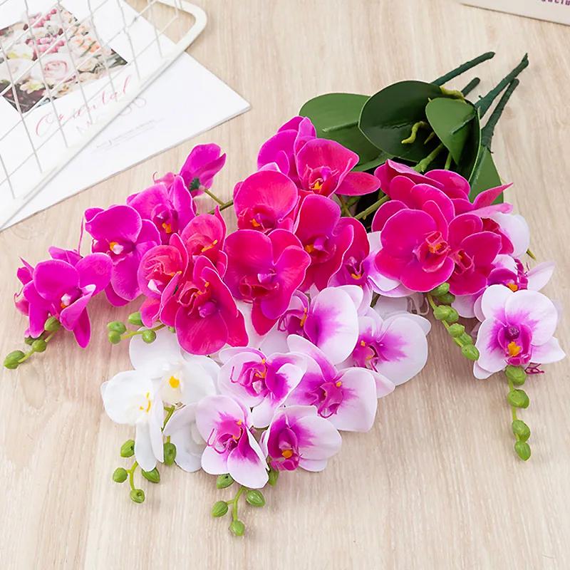 1/2pcs Artificial Silk Orchid Flowers, Lifelike Real Touch Phalaenopsis for Home Decor, Table Centerpiece, Vase Arrangement