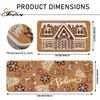 2-Piece Christmas Kitchen Rug Set, Gingerbread House Bathroom & Kitchen Mats, Stain-Resistant Non-Slip Home Decor
