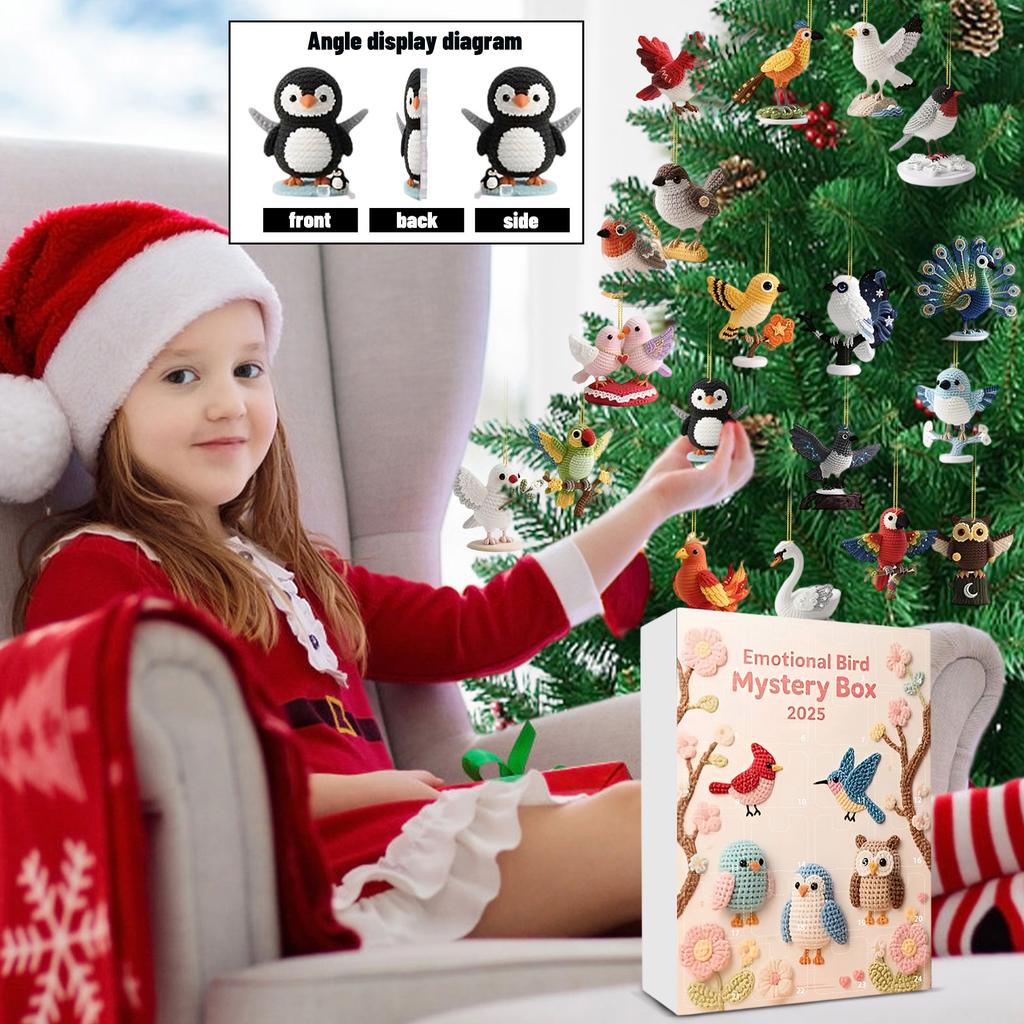 Emotional Bird Mystery Box 2D Flat Acrylic Ornament Christmas Tree Ornament Suitable For Christmas Decoration