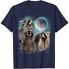 Funny 3 Racoon Moon Howling Raccoon Head Funny for Men Women Kid T-Shirt Casual Cotton Daily Four Seasons Tees Tshirt Streetwear