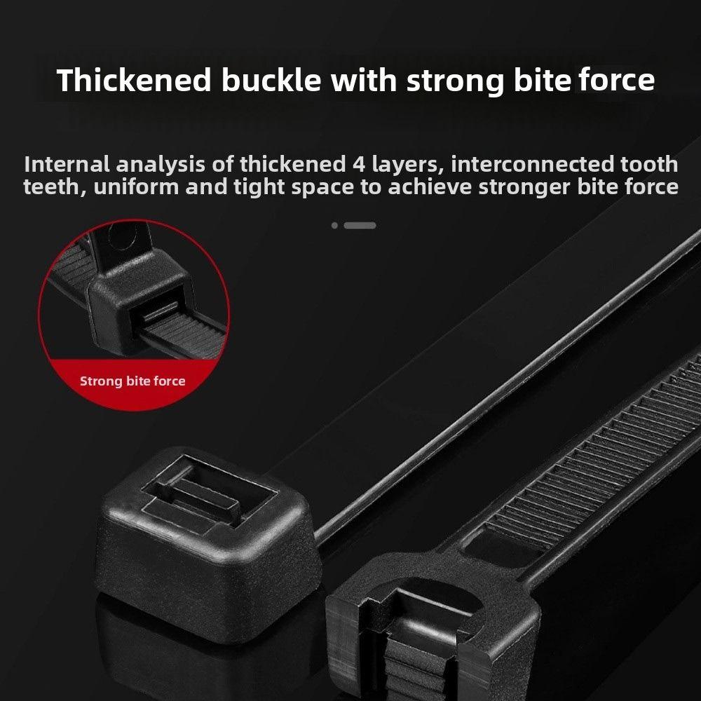 Black White Self-Locking Nylon Wire Rope Tie Self-Locking Cable Management Car Daily Repair