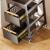 Multi-Layer Mobile Kitchen Cart for Seasoning, Snacks, and Produce Storage