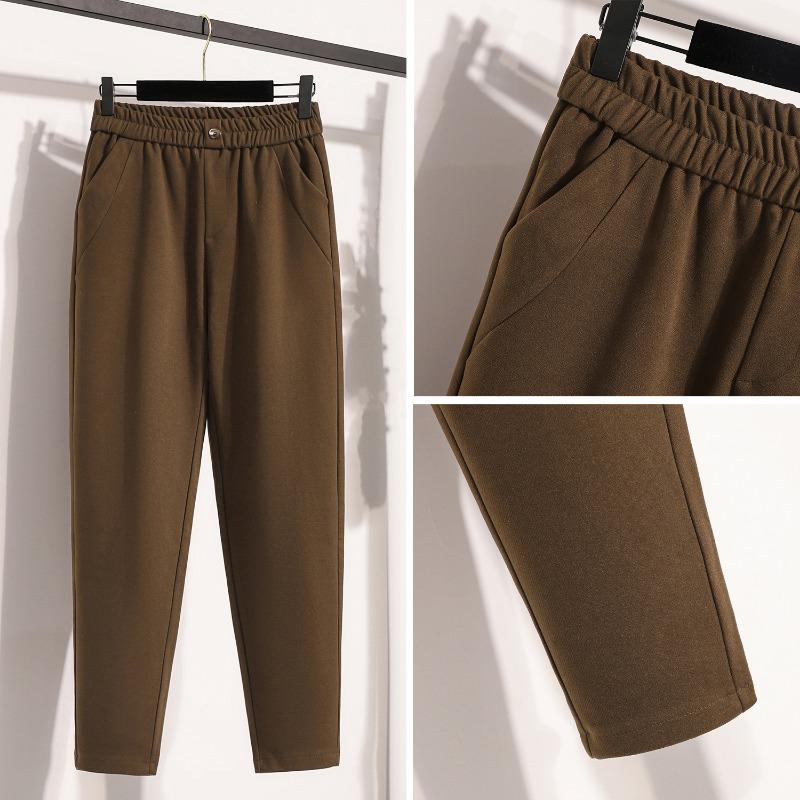 DIMANAF 2025 Autumn Plus Size Women Cothing Long Pants Harem Oversize Trousers Elastic Waist Vintage Casual Loose