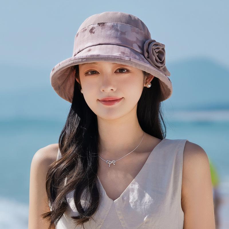 

Летняя шляпа женская солнцезащитная шляпа от солнца шляпа от солнца высокое качество летняя уличная шляпа-ведро с цветком One Size