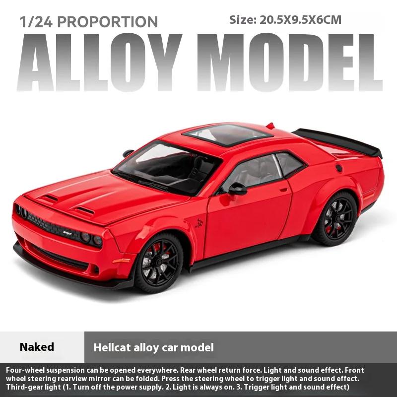 

1/24 Dodge Challenger SRT Hellcat Redeye Muscle Alloy Diecast Car Model Computer Desktop DIY High Simulation Collection Ornament красный