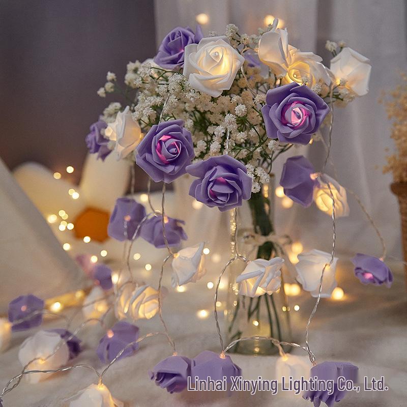 LED Rose Flower String Lights for Romantic Decor, Valentine's Day, Proposals & Weddings