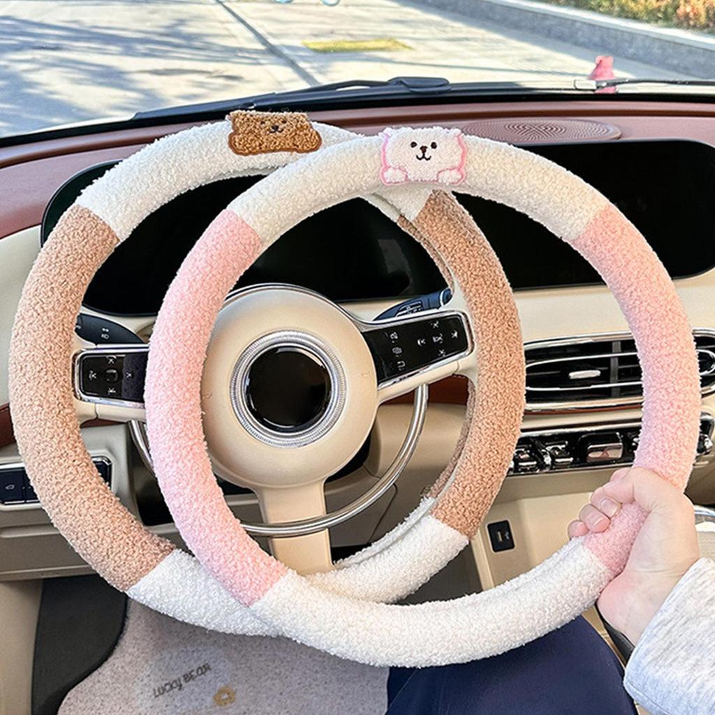 Steering Wheel Cover Men 15 Inch Warm Auto Handle Decoration Car Steering Wheel Covers Cute With Animal Design For Decoration
