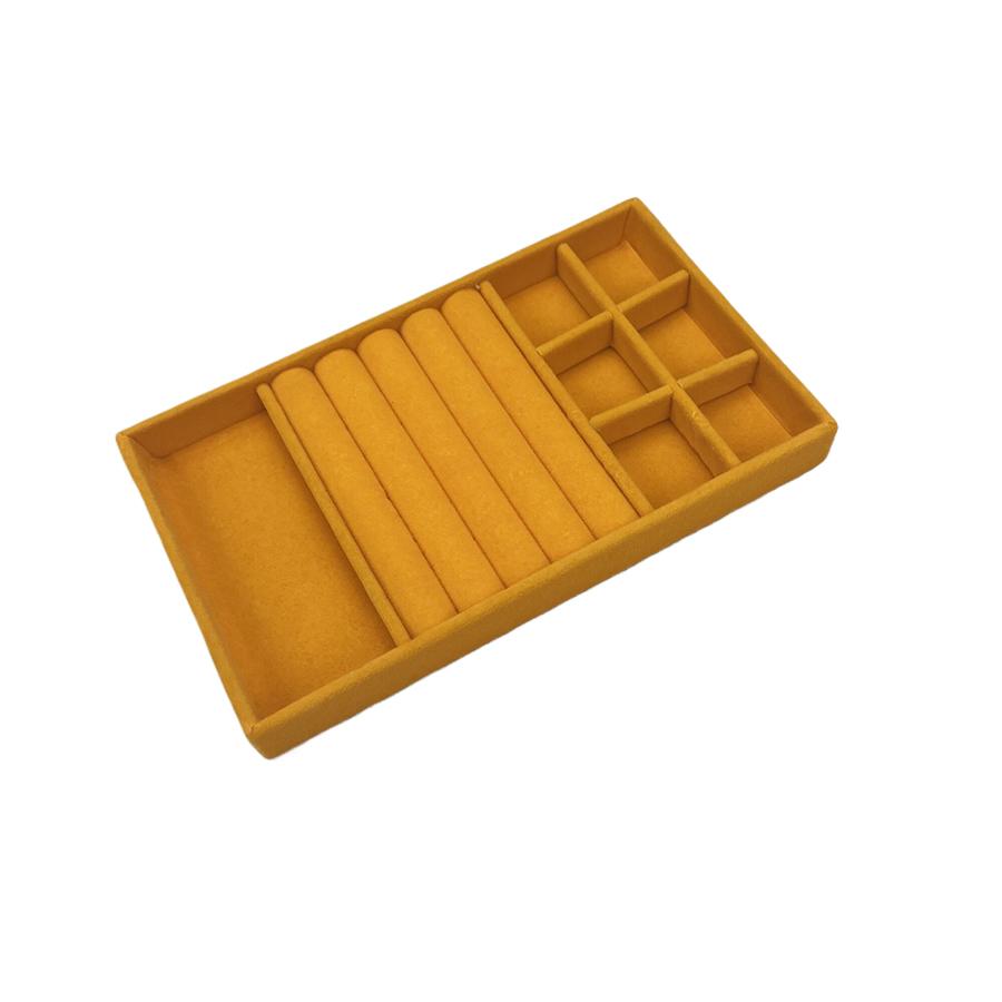 1PC, Flocking Jewelry Box Jewelry Tray, Color: Yellow