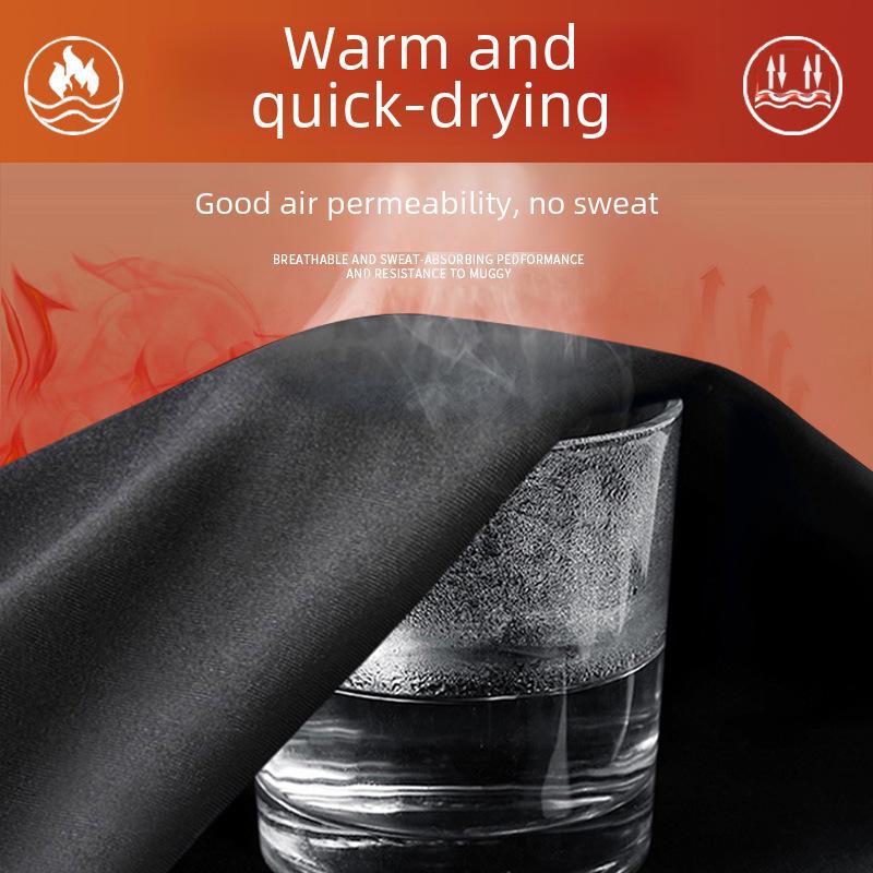 Herren Schnelltrocknende Wintersport-Basisschicht: Warmes, eng anliegendes Ski- und Lauf-Oberteil mit Plus-Samt für Outdoor-Fitness