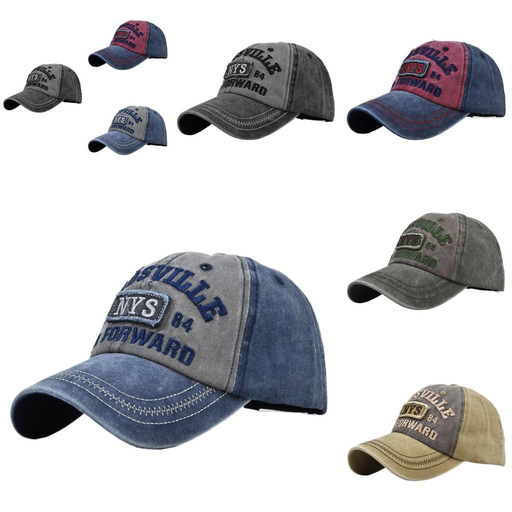 Nys Vintage Washed Baseball Cap Embroidered Sun Hat Adjustable Size Hip Hop Hat