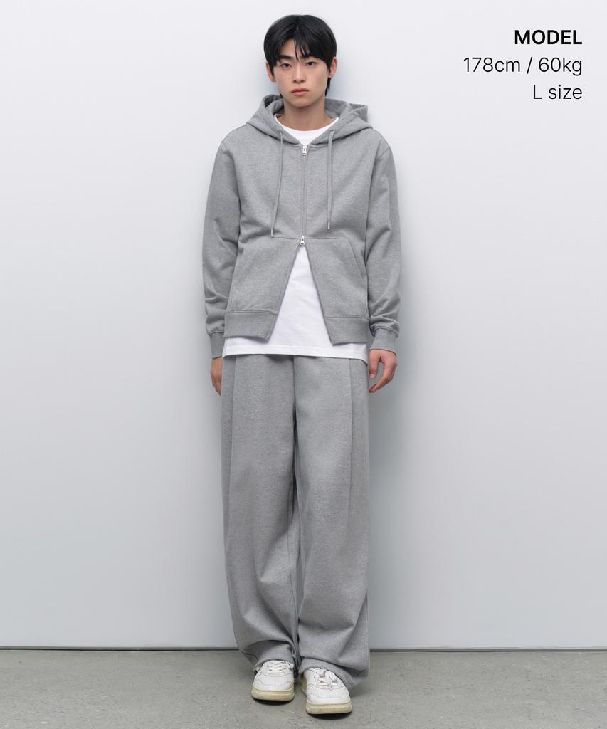 Musinsa Standard Double Knit One-Tuck Wide Lounge Sweatpants [Medium Grey]