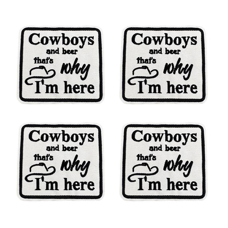 10pcs /Lots Western Cowboys Embroidered Patches Letter Patch Iron On Patches For Clothing Thermoadhesive Patches Jackets Hats Diy 