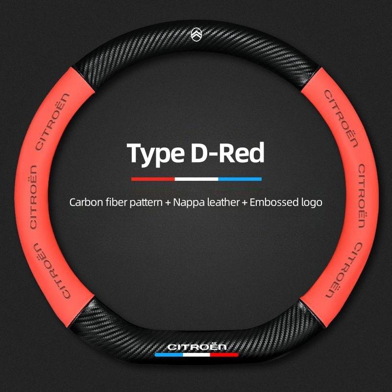 For Citroen C1 C2 C3 C4 C5 C6 VTS Xsara C-Crosser C-Elysee Berlingo Jumpy Carbon fiber Car Steering Wheel Cover Auto Accessories