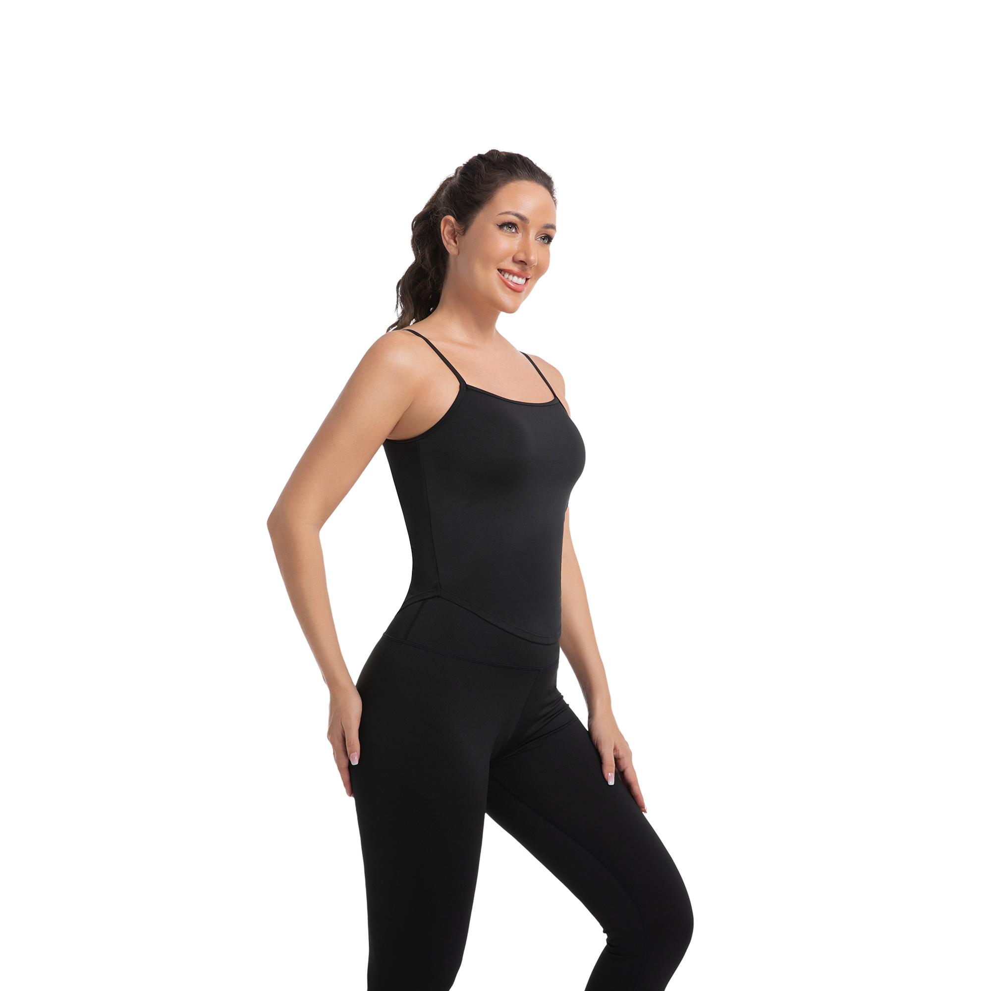 

Топ-бюстгальтер с бретельками - женская летняя мода, сексуальная майка для йоги, мягкая эластичная майка без рукавов XL чёрный