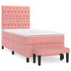 VidaXL Divan Bed with Mattress Pink 90x200 Cm Velvet - Model 3138006