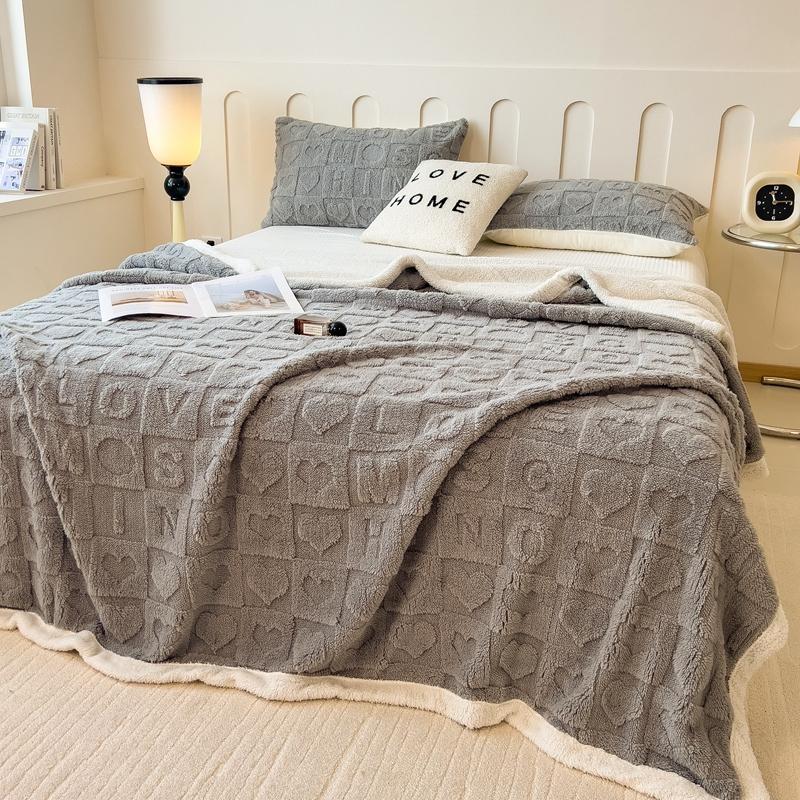 

Зимнее утолщенное двухстороннее одеяло из овечьей шерсти в клетку, теплое фланелевое одеяло для дивана, дивана, кровати, дивана, уютное одеяло 100x150cm(39x59inch)