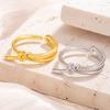 925 Sterling Silver Double Knot Finger Rings For Women Wedding Engagement Gift Party Charm Jewelry