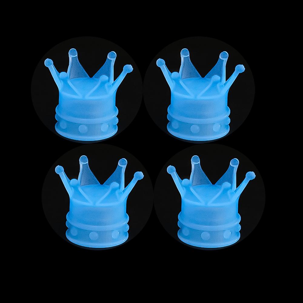 4/1KS Svítící korunky Krytky ventilků pneumatik pro auto motocykl kolo Dekorační krytky dříků Prachotěsné kryty Fluorescenční krytky