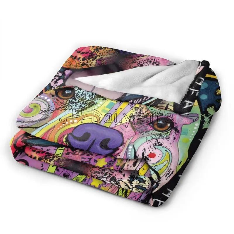 Beware of Pit Bulls They Will Steal Your Heart Flannel Blanket Colorful Pit Bull Fleece Plush Throw Blankets Soft Lightweight