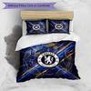 Set Lenzuola 3 Pezzi Stampato Chelsea FC Morbido Delicato sulla Pelle Lavabile Copripiumino e Federe Set Tutte le Stagioni Camera da Letto
