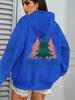 Merry Christmas Tree Print Women's Loose Y2K Hip Hop Hoodie