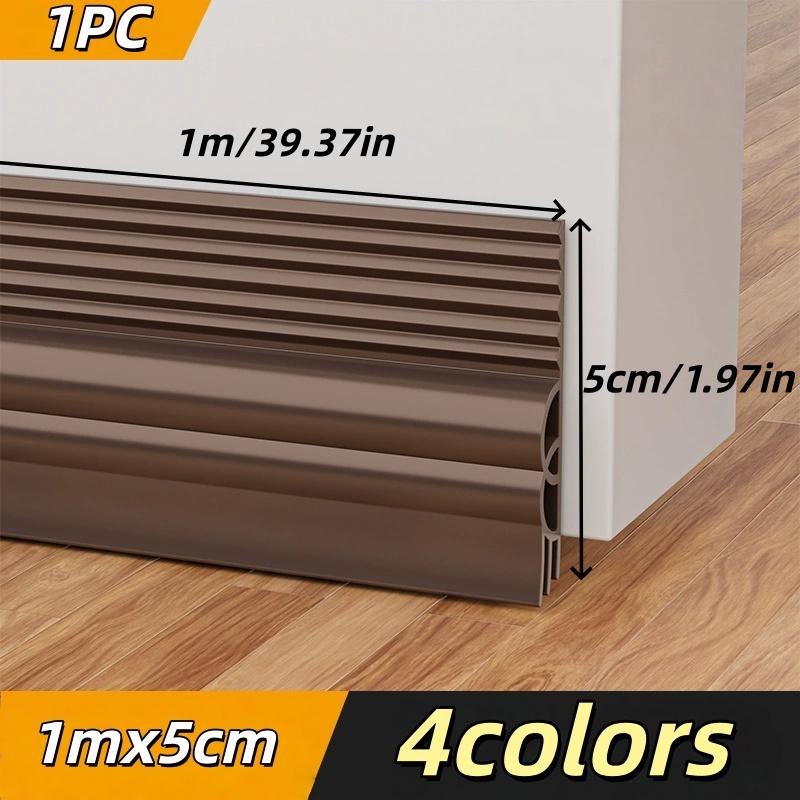 1pc 1m/39.37in Soundproof Door Bottom Sealing Strip Insect Prevention Draught Excluder Self-adhesive Door Draft Stopper Bedroom
