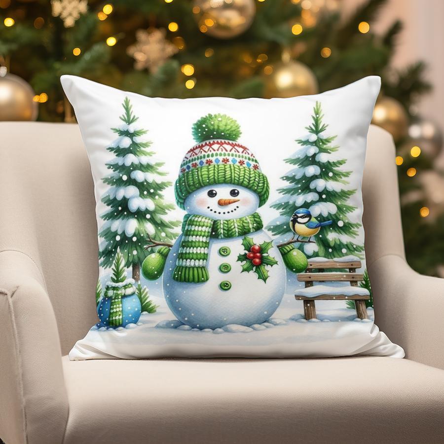 

Home Decor Christmas-themed Cute Pillow Covers Suitable For Sofa Bedroom Car Pillow Cover Cushion Rectangular Back Cushion 16x16Inch
